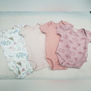 Baby Girl Onsies RANDOM set of 4 0-3